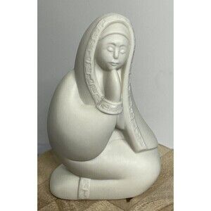 Porcelain Virgin Mary Mother Of Jesus Praying 4.5” Tall Signed